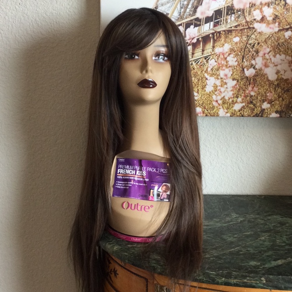 Sleek Long Brown Wig